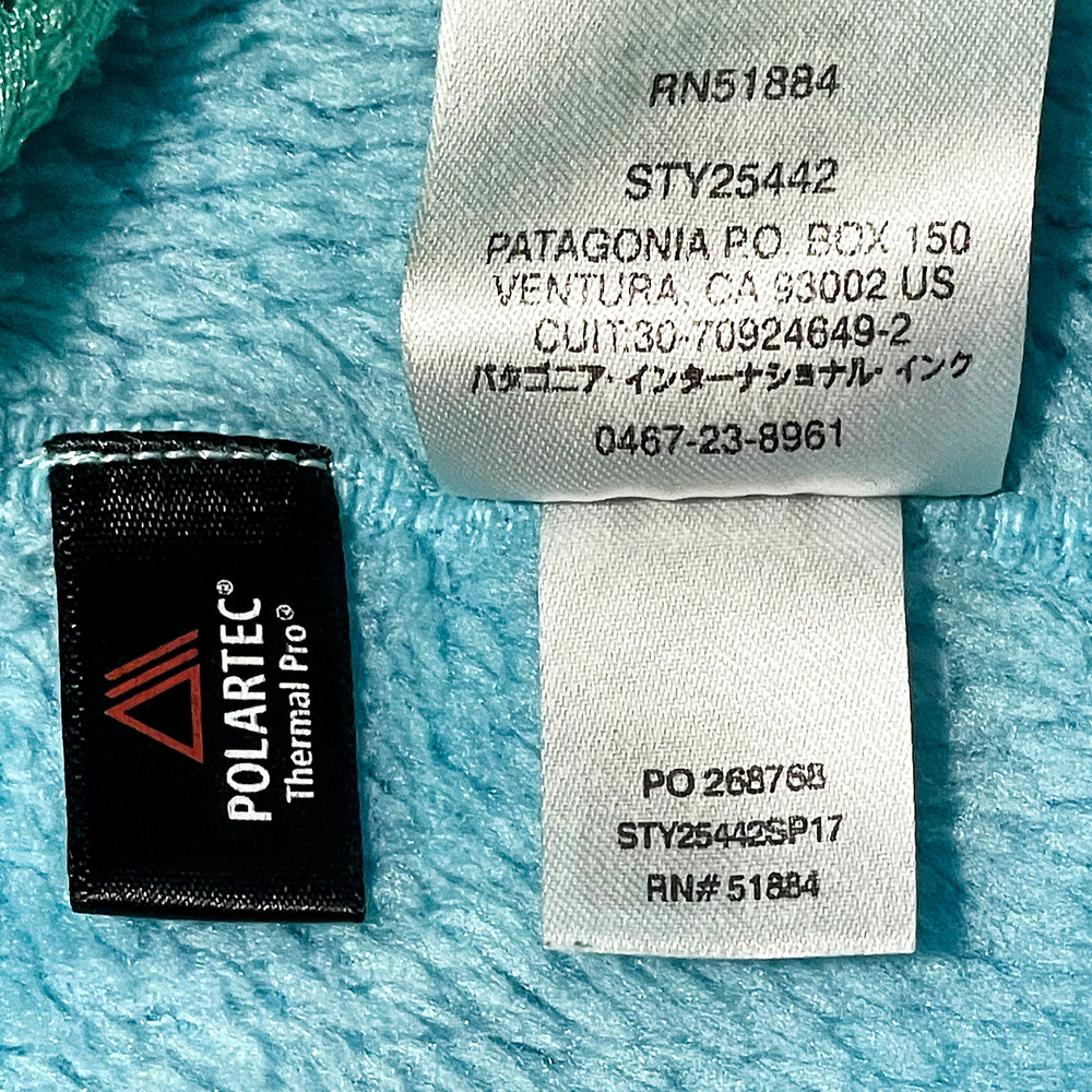 Patagonia Re-Tool Half Snap Fleece Pullover Blue Green Trim Women’s S - Picture 9 of 10